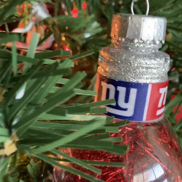 New York Giants Tinsel Light Bulb Hanging Christmas Ornament 6” x 3” - Picture 6 of 8